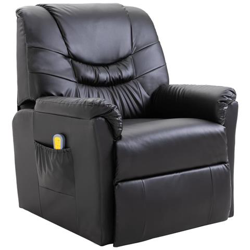 Poltrona Elettrica Massaggiante In Similpelle Nera en oferta