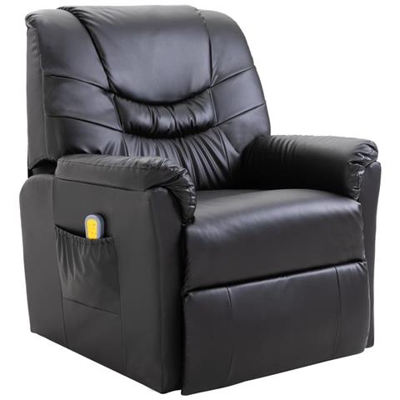 Poltrona Elettrica Massaggiante In Similpelle Nera