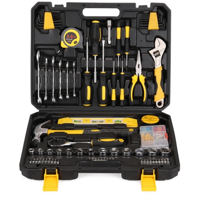 Asupermall - Set di utensili da 108 pezzi hardware per uso domestico combinazione di utensili manuali kit di riparazione per auto cassetta degli