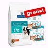 Hill's Prescription Diet + 2 x Hill's Snack gratis! - 10 kg t/d Dental Care + 2 x 170 g Dental Care Snack