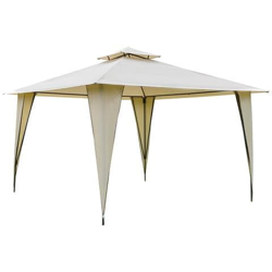 Gazebo Da Esterno O Giardino In Metallo Con Doppio Tettuccio Beige en oferta