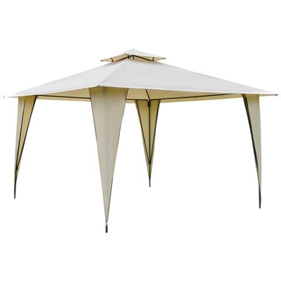 Gazebo Da Esterno O Giardino In Metallo Con Doppio Tettuccio Beige