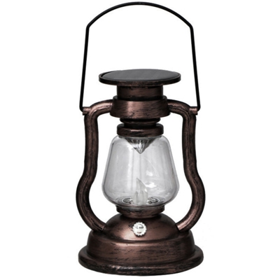 Lampada solare a cherosene, lanterna, lampada portatile, lampada a candela a LED, colore arrugginito