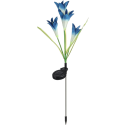 Drillpro - Luci da giardino solari impermeabili per esterni, 4 luci di fiori ad energia solare con 12 fiori di giglio, luci decorative a LED per precio
