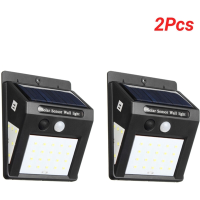 Drillpro - 2x applique solare da esterno 30led 2835smd rilevatore di movimento impermeabile
