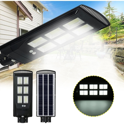 Drillpro - Impermeabile IP65 PIR Sensore di movimento per illuminazione stradale ad energia solare + Controllo della luce + Applique da parete con