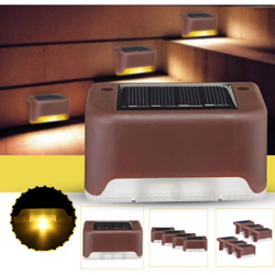 Impermeabile IP55 LED Solar Powered Deck Illuminazione Gradino Applique da parete Bianco caldo Paesaggio Scala Corridoio Esterno casa Patio Scale características