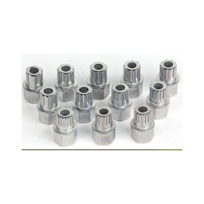 Varan Motors - VT13769C Set di 12 manicotti per il bloccaggio ruota VAG AUDI VW, blocco perno ruota antifurto - Grigio