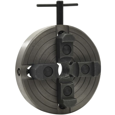 vidaXL Mandrino Legno a 4 Griffe Connessione Acciaio Nero M33 150x63mm