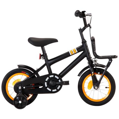 Bici Per Bambini Con Trasportino Frontale 12'' Nero E Arancione