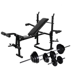 Panca Multifunzione Con Bilanciere E Set Di Manubri 30,5 Kg en oferta