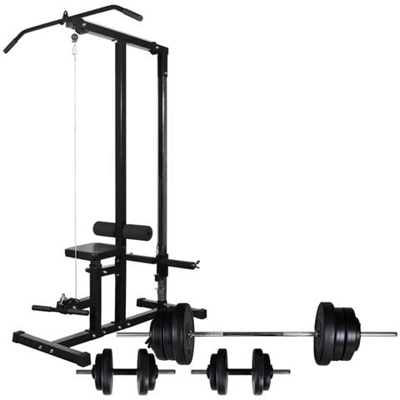 Macchina Multistazione Con Bilanciere E Set Di Manubri 60,5 Kg
