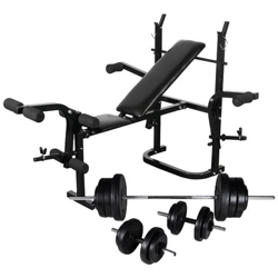 Panca Multifunzione Con Bilanciere E Set Di Manubri 60,5 Kg en oferta