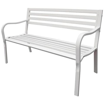 Panchina 2 Posti In Ferro Bianco Per Esterno Giardino, Portico, Ristorante, Gelateria Bar Hotel Albergo
