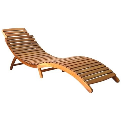 Lettino Prendisole In Legno Massello D'acacia Marrone