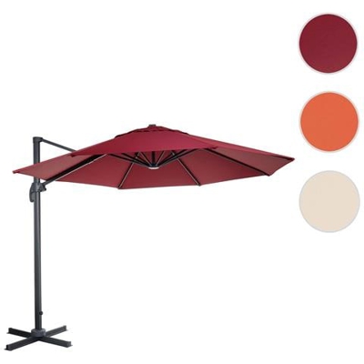 Ombrellone Parasole Hwc-a96 Rotondo 3m Bordeaux Senza Base