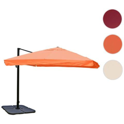 Ombrellone Parasole Hwc-a96 3x3m Alluminio Con Volante Arancio Con Base en oferta