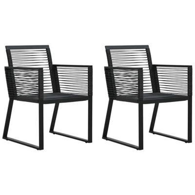 Sedie Da Giardino 2 Pz Nere In Rattan Pvc