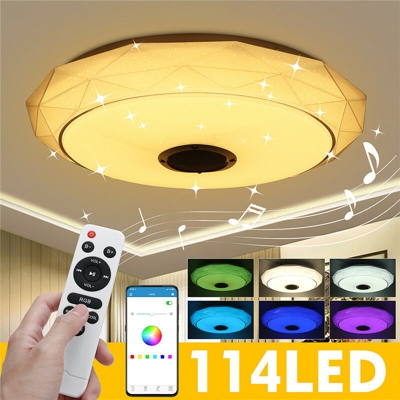 Plafoniere da 80W 40CM con applicazione altoparlante bluetooth e telecomando, colore RGB dimmerabile 114LED AC85-265V