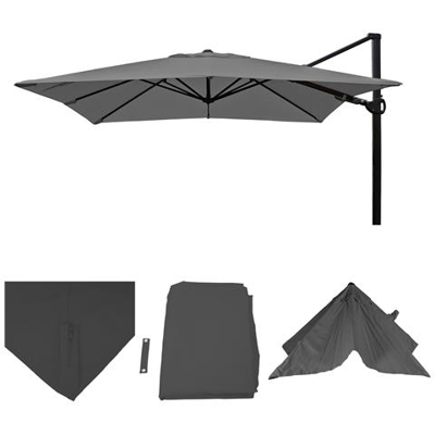 Telo Copertura Ombrellone Hwc-a39 Poliestere 3x3m Antracite