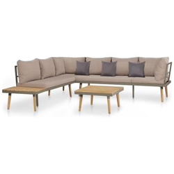 Set Divano Da Giardino 19 Pz Legno Massello Di Acacia E Acciaio en oferta