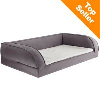 Divano ortopedico per cani grigio - M: L 90 x P 60 x H 30 cm