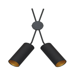 Homemania - Lampada a Parete Columba - Applique - Nero in Metallo, Tessuto, 33 x 20 x 50 cm, 2 x E14, 40W en oferta