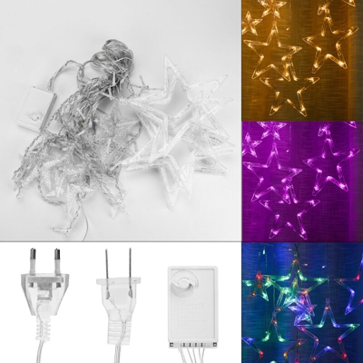 Drillpro - 138Pcs LED Star Light House Style Fairy String Wedding Lampada colorata Decorazioni per feste (bianco caldo, solo 1PC Star Light - Spina