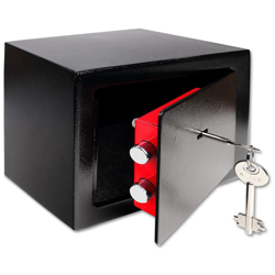 Cassaforte Con Chiave Da Incasso O Esterna Nera Per Hotel O Casa Misure 17X23X17 Cm en oferta