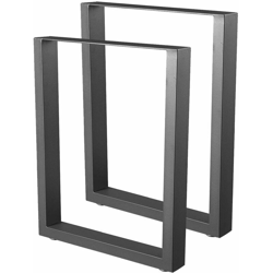 HM6072-B 2 Gambe del tavolo in acciaio di formato rettangolare nero, Gambe del mobile, Gambe del tavolo in metallo 60x72cm - Nero - Bc-elec características