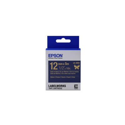 Epson Nastro satinato per etichettatrici LK-4HKK oro/blu 12 mm (5 m)