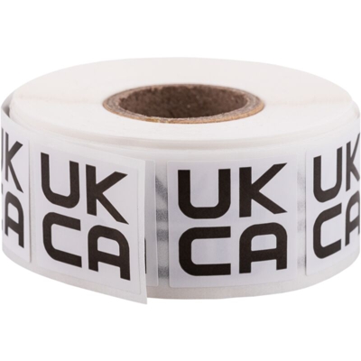 Etichetta termica in rotolo con 800 etichette con logo UKCA 25x25 mm - Bematik