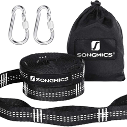 Songmics - 2 Cinghie per Amaca 3 m con 2 Moschettoni Regge Fino a 300kg, Sistema di Fissaggio durevoli e Regolabili GDC03BW - Black características