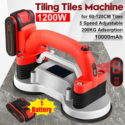 [Capacità di assorbimento di 200 kg, regolabile a 5 velocità, doppia ventosa] Strumento per la posa di pavimenti elettrico per piastrellista da 10000