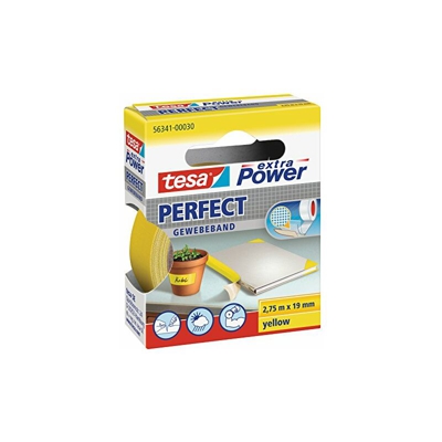 Tesa 563410003002 Nastro adesivo extra forte, lunghezza 2,75 m, larghezza 19 mm, colore: Giallo