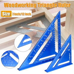 Righello del goniometro del triangolo della velocità della lega di alluminio metrico da 7/12 pollici (blu, metrico da 12 pollici) en oferta