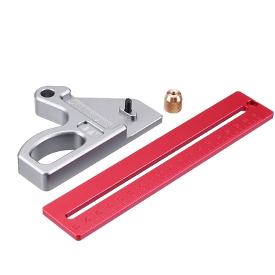 Drillpro Righello angolare per la lavorazione del legno Righello 45/90 gradi Strumento di misurazione del calibro dello scriba da 400 mm