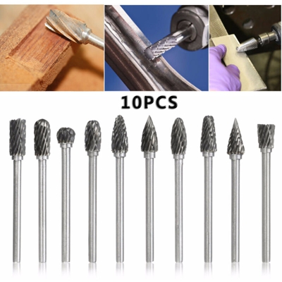 Punta da trapano in acciaio al tungsteno a doppio grano da 10 pezzi