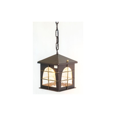 Lanterna plafoniera lampada applique a catena greta 20x20xh60 ferro battuto