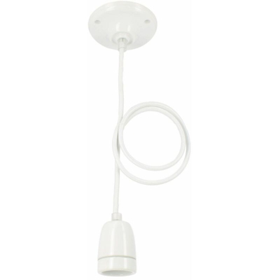 Eclairage Design - Lampada a sospensione E27 in porcellana bianca RETRO CHIC