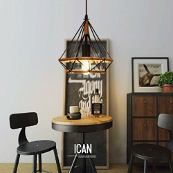 Lampada a sospensione E27 Gabbia industriale Diamant 25cm per soggiorno bar ristorante nero características