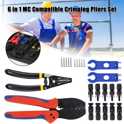 Drillpro - Crimpatrici compatibili Set di terminali Cavo elettrico Pinza Connettore Strumenti di cablaggio elettrico Crimpatrice a energia solare