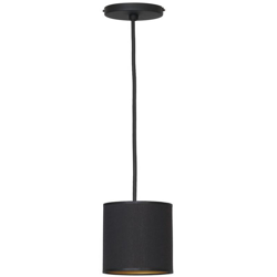 Lampada a Sospensione Columba - Lampadario - da Soffitto - Nero in Metallo, Tessuto, 8,5 x 8,5 x 90 cm, 1 x E14, 40W características