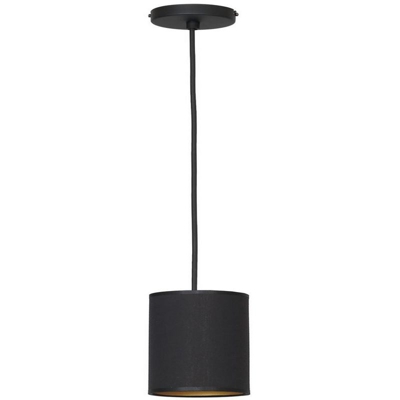 Lampada a Sospensione Columba - Lampadario - da Soffitto - Nero in Metallo, Tessuto, 8,5 x 8,5 x 90 cm, 1 x E14, 40W