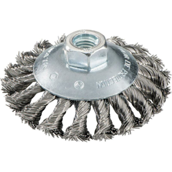 Metabo Spazzola rotonda 100x0,5x10 mm/ M 14, fili d'acciaio intrecciati, versione zancata, diametro del filo 0,50 mm - 623803000 en oferta