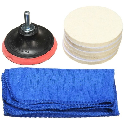 Tampone per lucidare il vetro del parabrezza da 3 pollici + adattatore per trapano M10 Rimozione graffi LAVATO