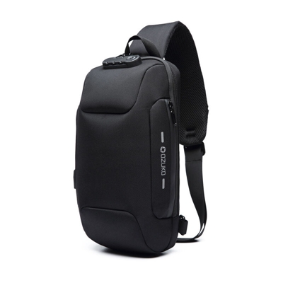 Drillpro - OZUKO Chest Bag USB Ricarica esterna Borsa a tracolla antifurto Borsa a tracolla impermeabile per viaggi in campeggio