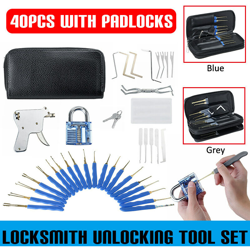 Drillpro - Kit di utensili per lockpick con lucchetto estrattore con borsa per il trasporto per bambini principianti professionisti (blu, 40 pezzi) en oferta