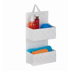 Relaxdays Portaoggetti da Appendere in Stoffa, 2 Ripiani, Sostegno per il Muro, Organizer PP,HLP 48x25x15cm, vari colori precio