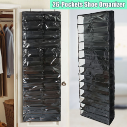 Drillpro - 26 paia di grande capacità portascarpe da appendere sopra lo scaffale portaoggetti organizer tascabile (nero) precio